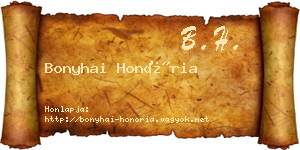 Bonyhai Honória névjegykártya